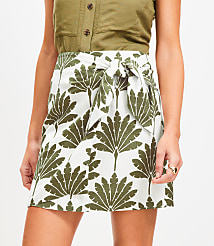 Palm Linen Blend Mini Wrap Skirt carousel Product Image 2