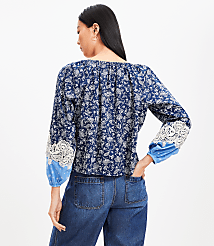 Petite Lace Paisley Tie Blouse carousel Product Image 3