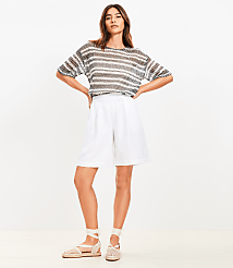 Petite Pull On Bermuda Shorts in Linen Cotton carousel Product Image 1