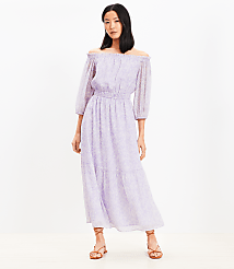 Floral Balloon Sleeve Off The Shoulder Midi Dress carousel Product Image 2