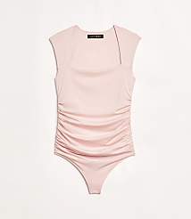 Petite LOFT Versa 360 Knit Ruched Square Neck Bodysuit carousel Product Image 2