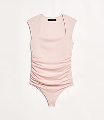 LOFT Versa 360 Knit Ruched Square Neck Bodysuit carousel Product Image 2
