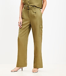 Tall Drapey Cargo Pants in Linen Blend carousel Product Image 2