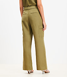 Tall Drapey Cargo Pants in Linen Blend carousel Product Image 3