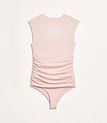 Petite LOFT Versa 360 Knit Ruched Square Neck Bodysuit carousel Product Image 3