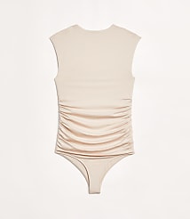 Petite LOFT Versa 360 Knit Ruched Square Neck Bodysuit carousel Product Image 3