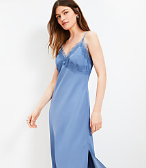 Petite Lace Trim Midi Slip Dress carousel Product Image 3