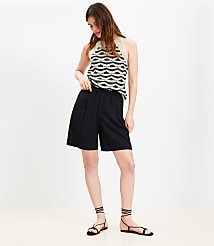 Pull On Bermuda Shorts in Linen Blend carousel Product Image 1