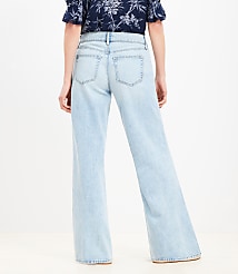 Petite Curvy Mid Rise Wide Leg Jeans in Light Wash carousel Product Image 2