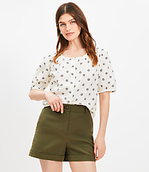 Petite Cuffed Shorts in Doubleweave carousel Product Image 1