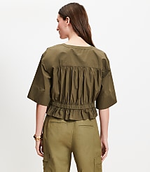 Poplin Safari Peplum Top carousel Product Image 4