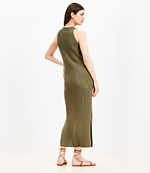 Crochet Ribbed Halter Maxi Sweater Dress carousel Product Image 3