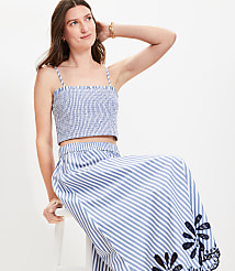 Petite Striped Poplin Smocked Cami carousel Product Image 1