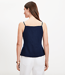 Petite Linen Blend Strappy Vest Top carousel Product Image 3