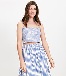 Striped Poplin Smocked Cami carousel Product Image 2
