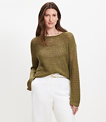 Mesh Wide Sleeve Boatneck Sweater carousel Product Image 2
