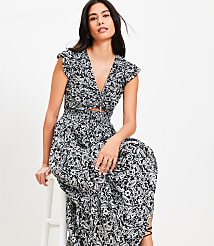 LOFT Beach Paisley Cutout Tiered Maxi Dress carousel Product Image 1