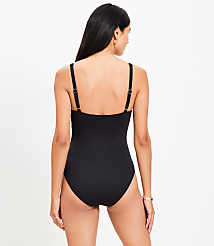 LOFT Beach Ruched Tie Keyhole One Piece Swimsuit carousel Product Image 3