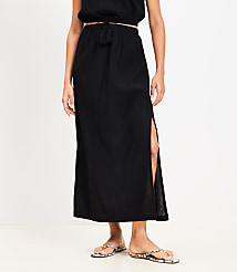 LOFT Beach Crinkle Midi Skirt carousel Product Image 2