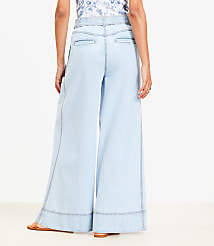 Chambray Belted Wide Leg Pants carousel Product Image 3