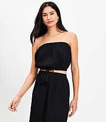 LOFT Beach Crinkle Strapless Bubble Hem Top carousel Product Image 2