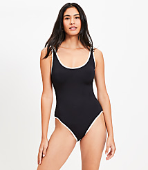 LOFT Beach Scoop Neck Cutout One Piece Swimsuit carousel Product Image 2