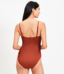 LOFT Beach Shirred Cutout One Piece Swimsuit carousel Product Image 3