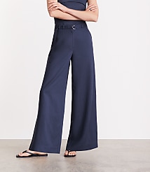 Petite LOFT Versa Pure Spun Belted Wide Leg Pants carousel Product Image 2