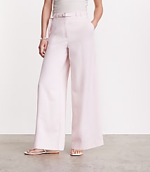 Petite LOFT Versa Pure Spun Belted Wide Leg Pants carousel Product Image 3
