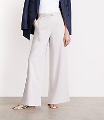 Petite LOFT Versa Pure Spun Belted Wide Leg Pants carousel Product Image 2