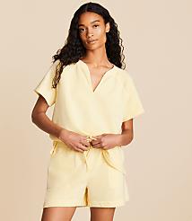 Lou & Grey Garment Dyed Terrysoft Split Neck Tee carousel Product Image 1