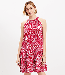 Petite Paisley Flounce Mini Halter Dress carousel Product Image 2