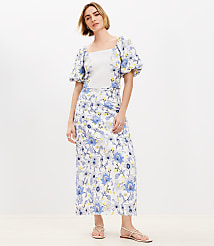 Garden Linen Blend Midi Skirt carousel Product Image 1