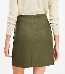 Linen Blend Mini Wrap Skirt carousel Product Image 2