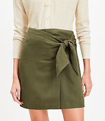 Linen Blend Mini Wrap Skirt carousel Product Image 3