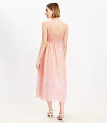Petite Daisy Eyelet Sweetheart Strappy Midi Dress carousel Product Image 3