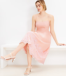 Petite Daisy Eyelet Sweetheart Strappy Midi Dress carousel Product Image 2