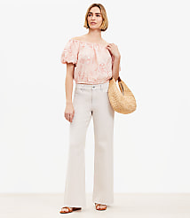 Mid Rise Wide Leg Jeans in Washed Pink carousel Product Image 1