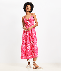 Paisley Tie Poplin Midi Pocket Dress carousel Product Image 1