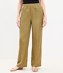 Pull On Straight Pants in Linen Blend carousel Product Image 2