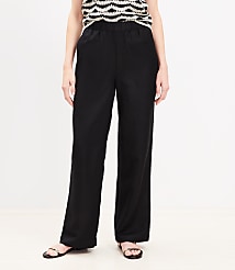 Pull On Straight Pants in Linen Blend carousel Product Image 2