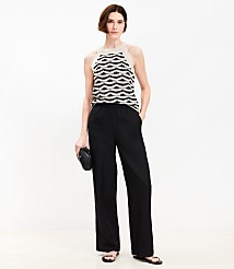 Pull On Straight Pants in Linen Blend carousel Product Image 1