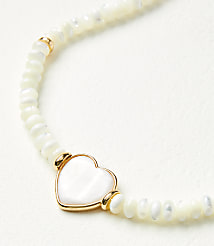 Mother Of Pearl Heart Beaded Statement Necklace carousel Product Image 2