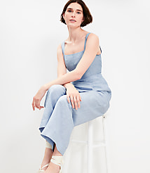 Linen Blend Square Neck Jumpsuit carousel Product Image 2