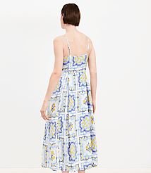 Lemon Linen Blend Strappy Maxi Pocket Dress carousel Product Image 3