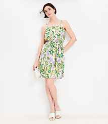 Floral Clip Pleated Mini Pocket Dress carousel Product Image 1