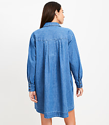 Tall Chambray Pleated Mini Pocket Dress carousel Product Image 3