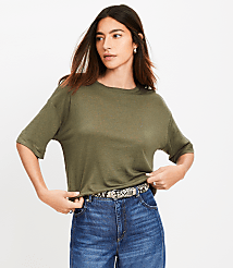Linen Blend Modern Tee carousel Product Image 1