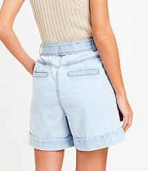 Chambray Belted Shorts carousel Product Image 3