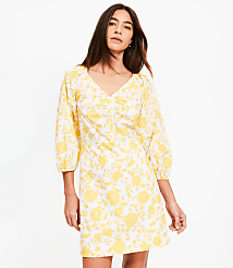 Floral Poplin Shirred Mini Dress carousel Product Image 3